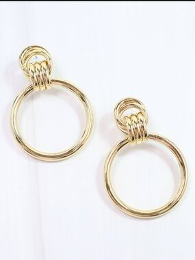 Caroline Hill Gold Freddie Drop Earring